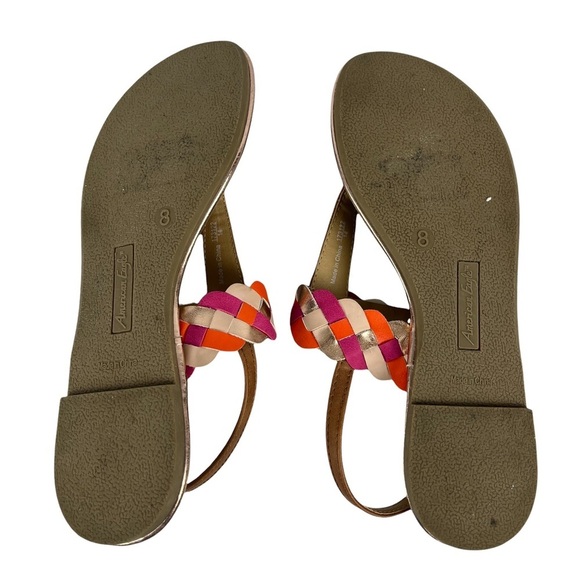 American Eagle Brown with Multicolor Band Strap Thong Sandals - Size:8 - Picture 8 of 8